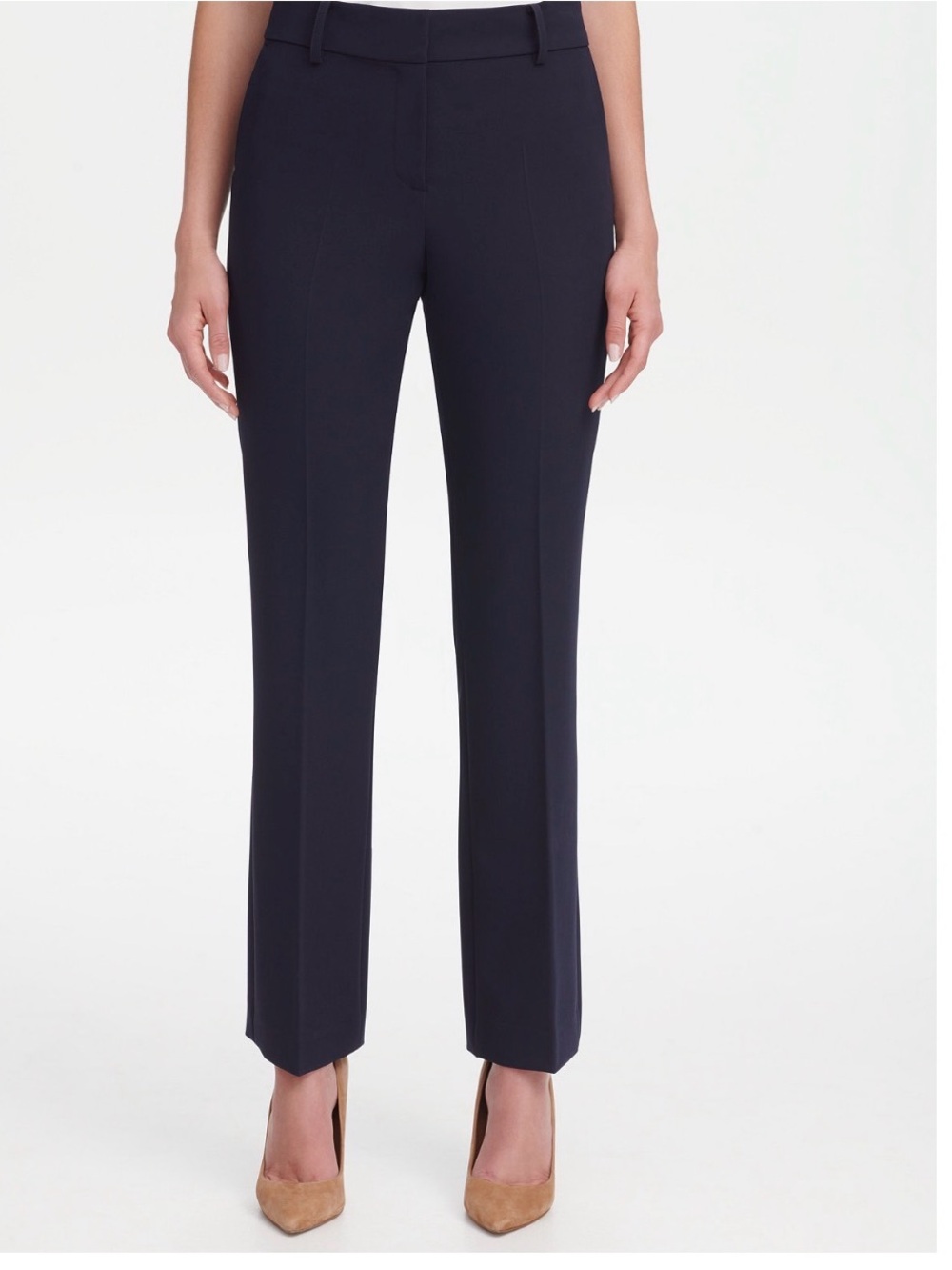 NWT Tommy Hilfiger Tailored Women's Straight-Leg Boot Cut Pants in Navy Size 12